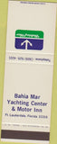 Matchbook Cover - Bahia Mar Yachting Center Fort Lauderdale FL SAMPLE