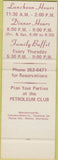 Matchbook Cover - Petroleum Club of Wichita KS SAMPLE