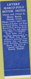 Matchbook Cover - Marco Polo Motor Hotel Miami Beach FL SAMPLE