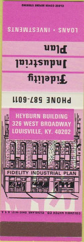 Matchbook Cover - Fidelity Industrial Plan Louisville KY SAMPLE