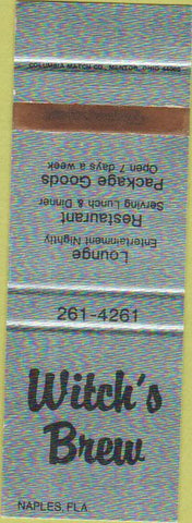 Matchbook Cover - Witch's Brew Naples FL SAMPLE