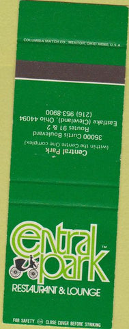 Matchbook Cover - Central Park Restaurant Eastlake Cleveland OH SAMPLE