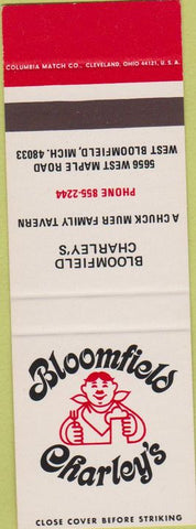Matchbook Cover - Bloomfield Charley's West Bloomfield MI SAMPLE
