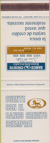 Matchbook Cover - Cuente Con El Banco Credito Puerto Rico? SAMPLE
