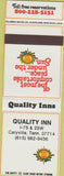 Matchbook Cover - Quality Inn Caryville TN SAMPLE