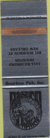 Matchbook Cover - Disco Bourbon Pub New Orleans LA Houston TX SAMPLE