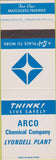 Matchbook Cover - Arco Chemical Co Lyondell Plant SAMPLE