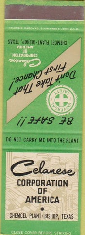 Matchbook Cover - Celanese Corp Safety Bishop TX Chemical Plant SAMPLE