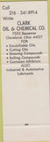Matchbook Cover - Co Chem Clark Oil Chemical Cleveland OH SAMPLE