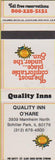 Matchbook Cover - Quality Inn O'Hare Schiller Park IL SAMPLE