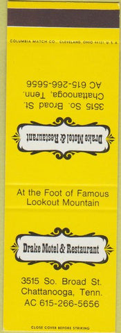 Matchbook Cover - Drake Motel Restaurant Chattanooga TN SAMPLE