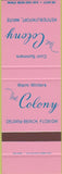 Matchbook Cover - The Colony Delray Beach FL SAMPLE