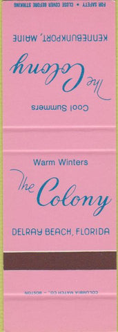 Matchbook Cover - The Colony Delray Beach FL SAMPLE