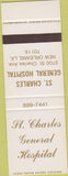 Matchbook Cover - St Charles General Hospital New Orleans LA SAMPLE