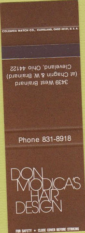 Matchbook Cover - Don Modica's Hair Design Cleveland OH SAMPLE
