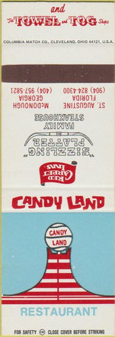 Matchbook Cover - Candy Land Restaurant McDonough GA St Augustine FL SAMPLE