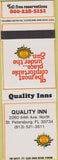 Matchbook Cover - Quality Inn St Petersburg FL SAMPLE