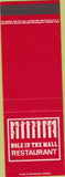 Matchbook Cover - Hole in the Hall Restaurant