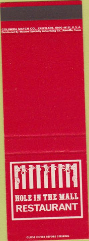 Matchbook Cover - Hole in the Hall Restaurant