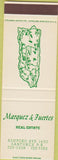 Matchbook Cover - Marquez Fuertes Real Estate Santurce Puerto Rico SAMPLE