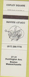Matchbook Cover - Chaps Copley Square Boston MA SAMPLE
