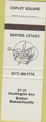 Matchbook Cover - Chaps Copley Square Boston MA SAMPLE