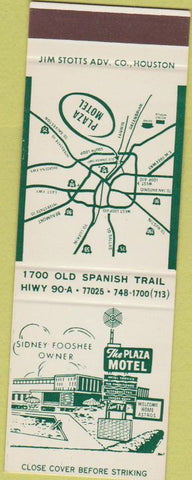 Matchbook Cover - The Plaza Motel Houston TX SAMPLE