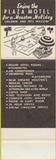 Matchbook Cover - The Plaza Motel Houston TX SAMPLE