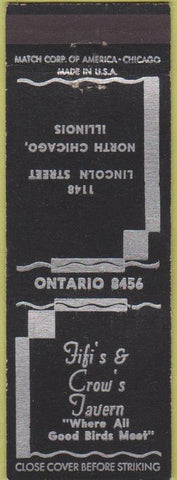 Matchbook Cover - Fif's Crow's Tavern North Chicago IL