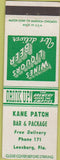 Matchbook Cover - Kane Patch Bar Leesburg FL