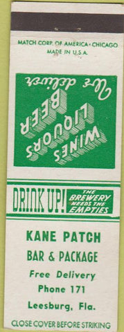 Matchbook Cover - Kane Patch Bar Leesburg FL
