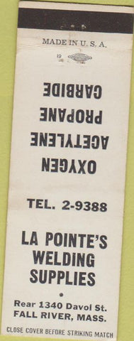 Matchbook Cover - La Pointe's Welding Supply Fall River MA