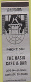 Matchbook Cover - Oasis Cafe Bar Gunnison CO