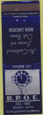 Matchbook Cover - Elks Club Bemidji MN