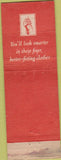 Matchbook Cover - Hickey Freeman men's clothes Augusta GA WEAR