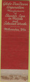 Matchbook Cover - Elevator Cars Milwaukee WI