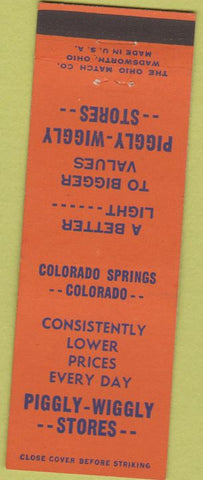 Matchbook Cover - Piggly Wiggly Grocery Store Colorado Springs CO