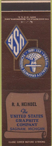 Matchbook Cover - United STates Graphite Saginaw MI