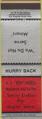 Matchbook Cover - Silver Dollar Bar Ghent MN