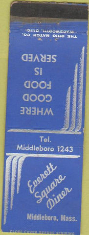 Matchbook Cover - Everett Square Diner Middleboro MA