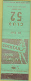 Matchbook Cover - Club 52 Indianapolis? IN girlie