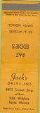 Matchbook Cover - Jack's Drive Ins Santa Monica CA