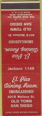 Matchbook Cover - El Pico Dining Room San Diego CA