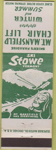 Matchbook Cover - Mount Mansfield Chair Lift Stowe VT girlie