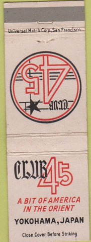 Matchbook Cover - Club 45 Yokohama Japan