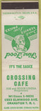 Matchbook Cover - Crossing Cafe Cranston RI