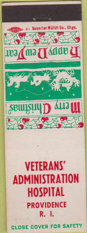 Matchbook Cover - Veterans Administration Hospital Providence RI Christmas