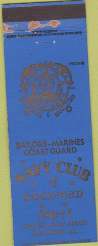 Matchbook Cover - Navy Club of Rockford IL WEAR
