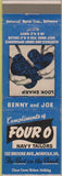 Matchbook Cover - Four O Navy Tailors Norfolk VA work clothes uniforms jeans