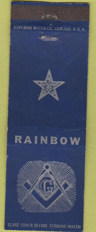 Matchbook Cover - Order of Rainbow masonic DeMolay girls